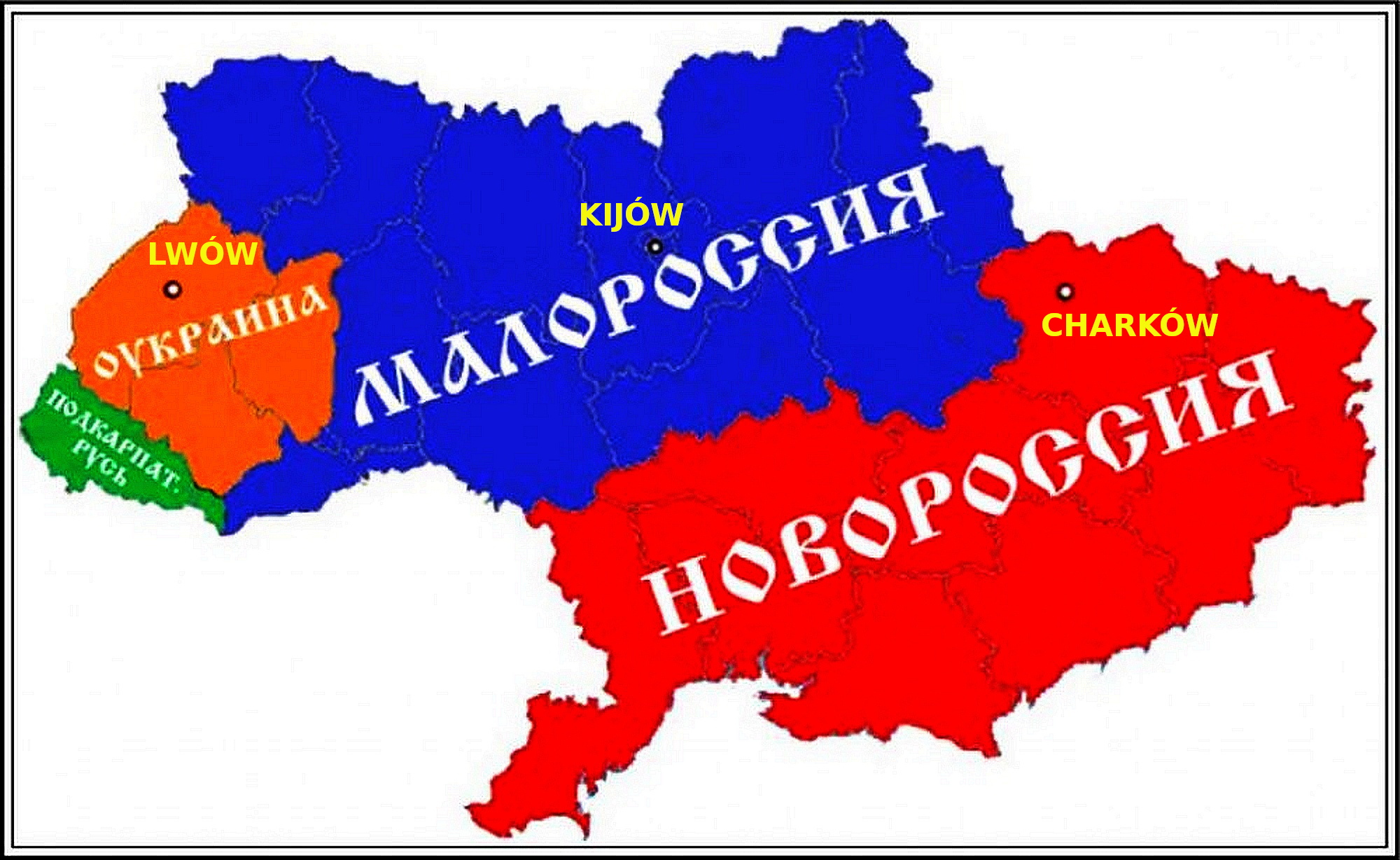 Mapka, jak to od końca XIX wieku widzą Rosjanie